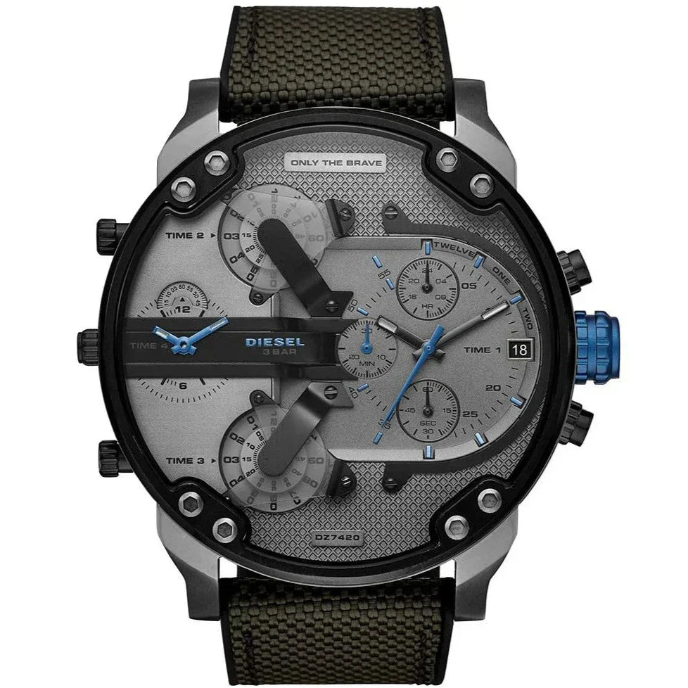 Diesel DZ7420 Mr. Daddy 2.0 Chronograph Men's Watch – Grey Dial & Black Nylon Strap